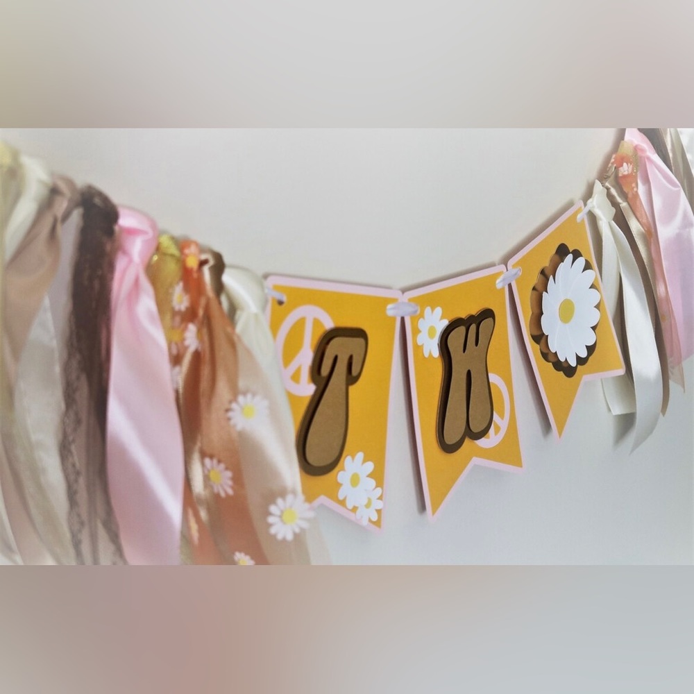Two groovy 2nd birthday banner